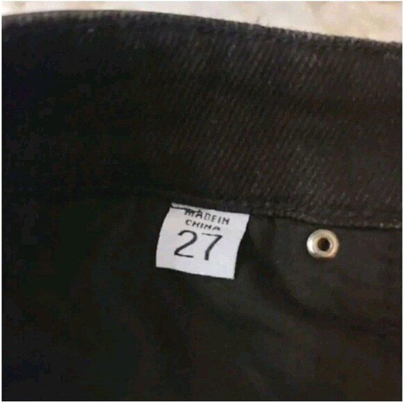 NEW Ecru Los Feliz Faux Leather Strip Denim Skinny Jeans in Washed Black Size 27 - Picture 12 of 13